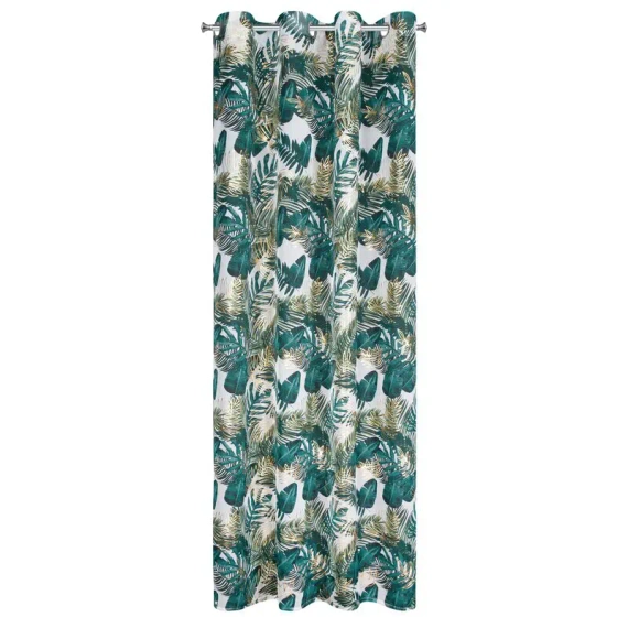 Davos Zasłona gotowa na przelotkach liście monstery Eurofirany biała/zielony