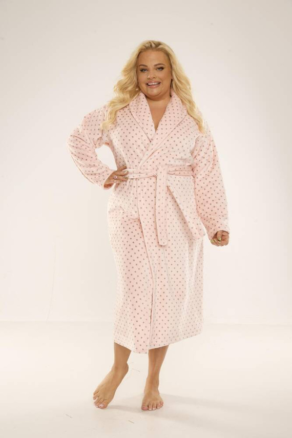 548 Melanie Długi Szlafrok damski Forex - łosoś 