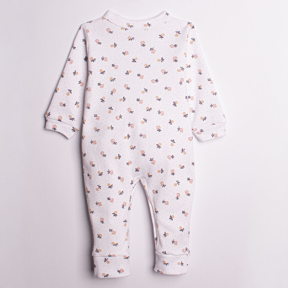 220032 Pajac niemowlęcy Nicol 100% bawełna z długim rękawem i drobnym nadrukiem kwiatowym