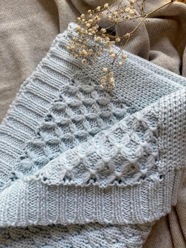 Bubbles Koc z wełny merino Yosoy błękitny – naturalny, hipoalergiczny, dwustronny