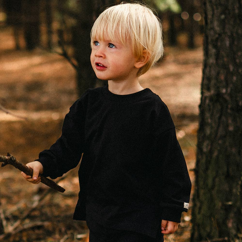 Bluzka dziecięca longsleeve Eevi Simply Comfy 100% bawełna- czarny