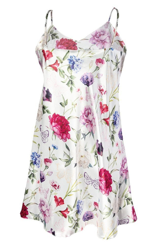 DK-HK Flowers Halka satynowa  koszulka damska DKaren - 5 biały