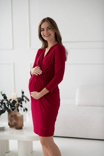 Grow with me sukienka ciążowa i do karmienia Milk&Love bordowy