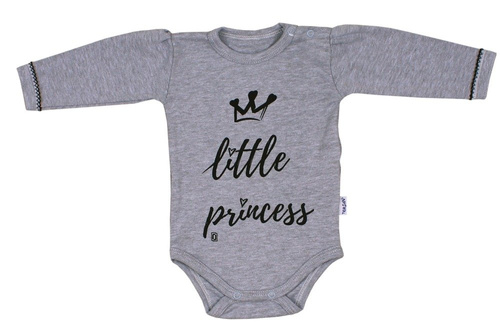 Body z długim rękawem "LITTLE PRINCESS" Terjan szare