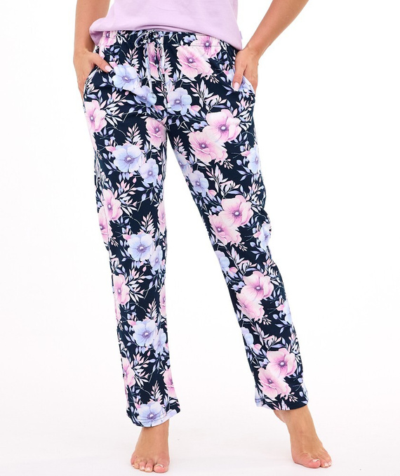 690/48 Damskie spodnie piżamowe Cornette | Długie, kieszenie, regulacja w pasie