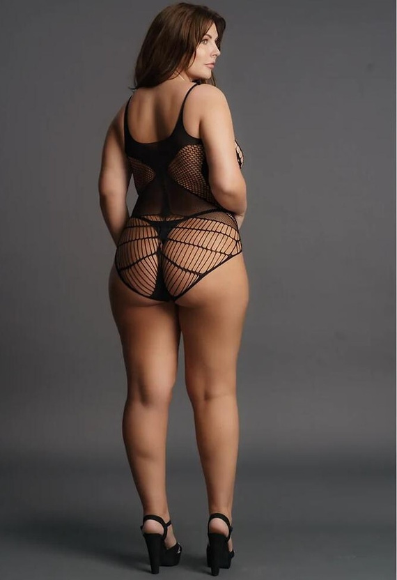 Body DES018 Le Désir zmysłowe body z geometrycznymi wycięciami