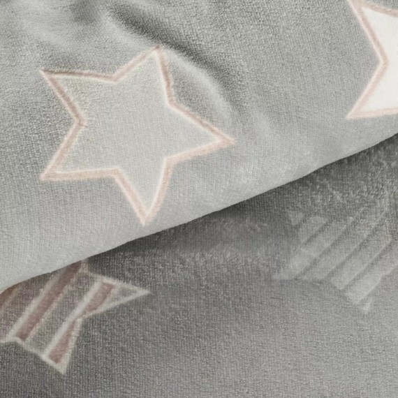 Flano 4 pościel welurowa gwiazdki Eurofirany szary