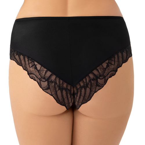 Gorsenia Erato K963 Figi z Wysokim Stanem – Czarne, Zabudowane, Komfortowe, Koronka i Mikrofibra