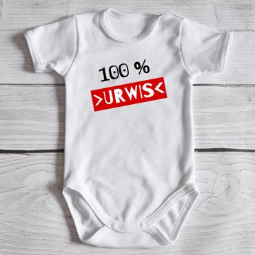 Body krótki rękaw "100% urwis" Moocha białe