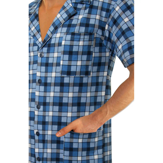 2182/10 Rozpinana Piżama Męska, krótkie spodenki Sesto Senso - granatowy 