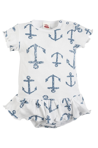 03226AP "BLUE SEA" Sukienkobody krótki rękaw Makoma paski 