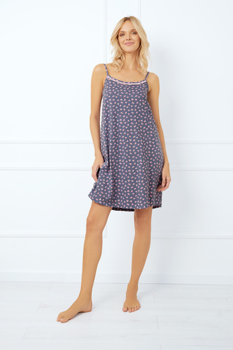 Tiana koszula nocna, wąskie ramiączko Italian Fashion - druk