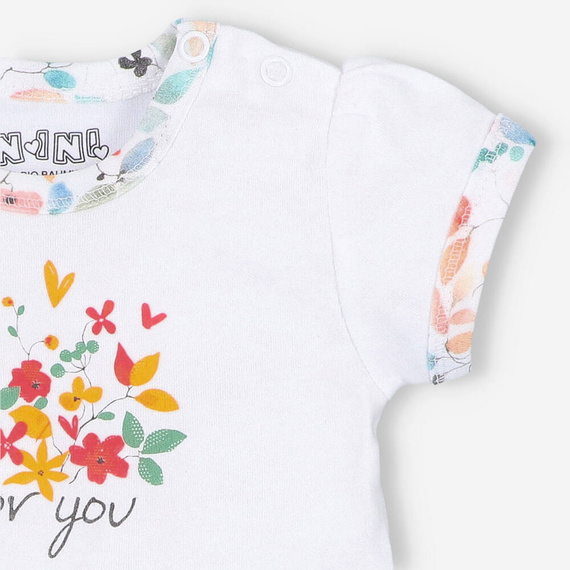 Bicycle T-shirt niemowlęcy z bawełny organicznej Nini biały