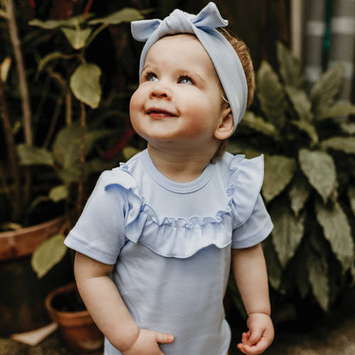 Botanic Body z krótkim rękawem Eevi - błękitny