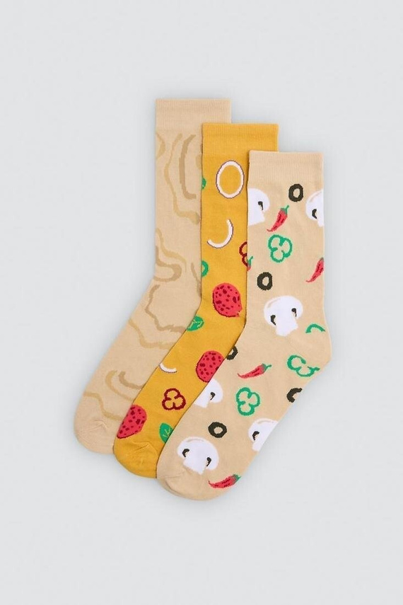 Ysabel Mora 17502 Skarpety Unisex 3 Pary Bawełniane Pizza na Prezent
