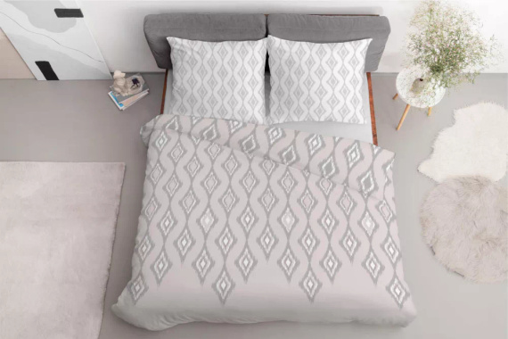 5031 A Pościel z mikrofibry geometria Detexpol pudrowy różowy