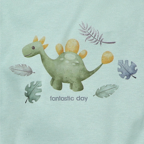 ABN-5566 Dino Explorer Body z bawełny organicznej Nini miętowy– bawełna organiczna, długi rękaw