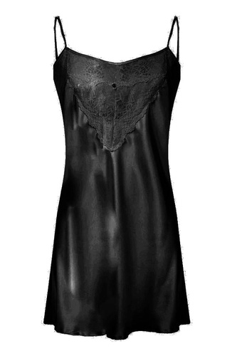 Doreen Halka satynowa koszulka damska DKaren - czarny