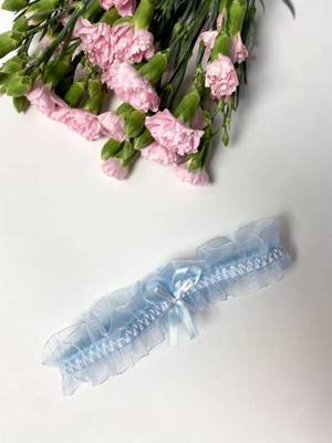 221 Podwiązka szyfonowa De Lafense - jasny niebieski