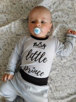 Body z długim rękawem "LITTLE PRINCE" Terjan niebieskie