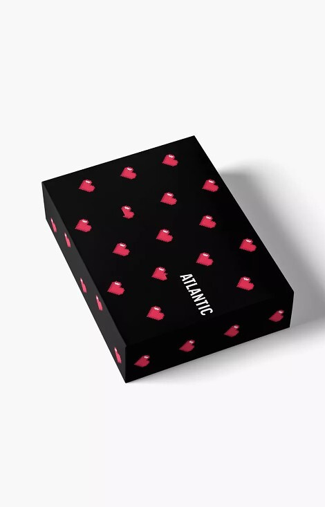 2GMB-011 Bokserki męskie Atlantic – bawełniane, print w serca, 2-pak