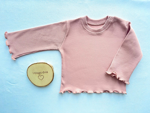 BI003 Bluzka dziewczęca z długim rękawem Mamatti - jasny różowy