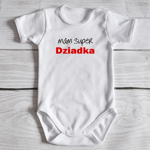 Body krótki rękaw "Mam super Dziadka" Moocha czarne