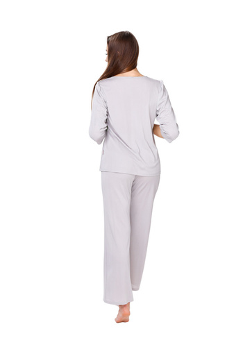 84118 Piżama dwuczęściowa zapinana na guziki Mewa popielaty