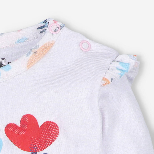 Tęczowy Ogród Body z bawełny organicznej Nini -białe 