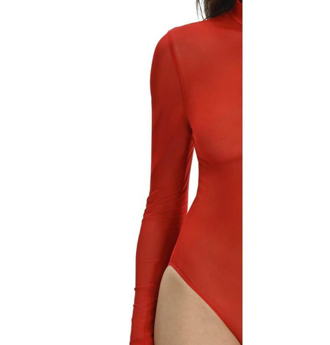 2435 Amy Body z transparentnej siateczki z półgolfem Teyli - red