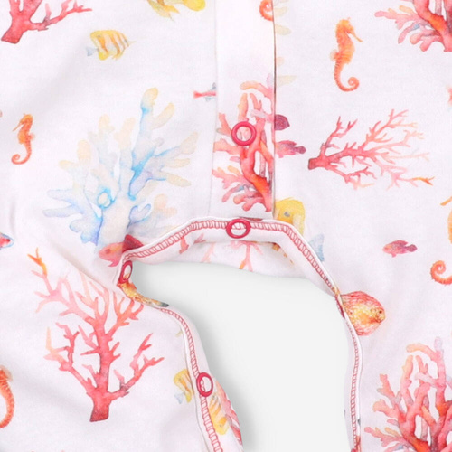 ABN-3021/MOR Ocean Spodnie ogrodniczki z bawełny organicznej Nini różowy