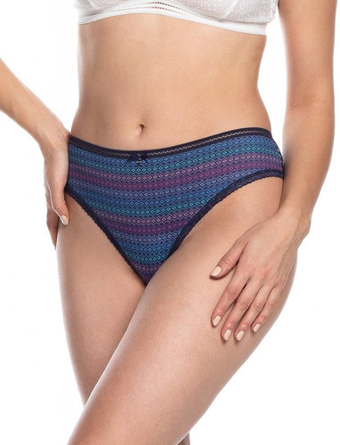 L-1472 BI A'2 Figi Damskie Lama granatowy