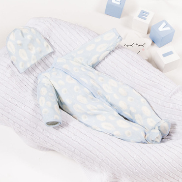 Bamboo Pajac ze stópkami Ewa Klucze - niebieski