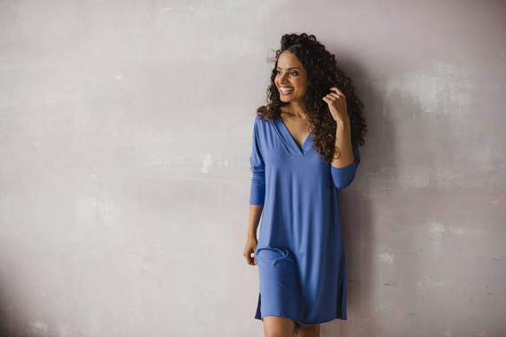 Moon bambusowa koszula nocna ciążowa i do karmienia długi rękaw Milk&Love very peri