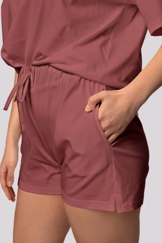 Bliss shortsleeve Piżama damska Mona wiśniowy 