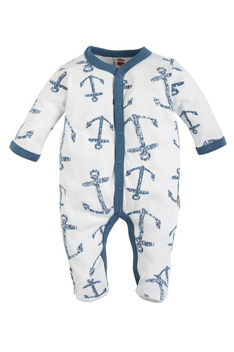 02226B "BLUE SEA" Pajacyk niemowlęcy Makoma biały