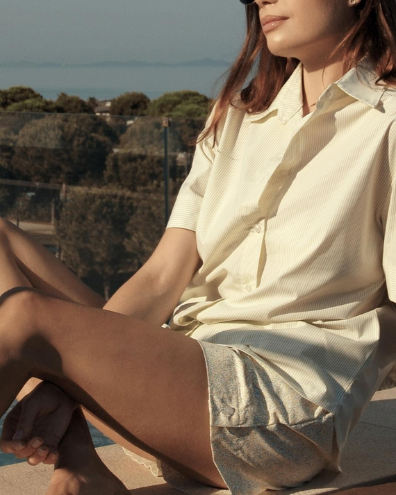 Piżama damska Sensis Ophelia limonkowa – letnia, 100% bawełna, guziki