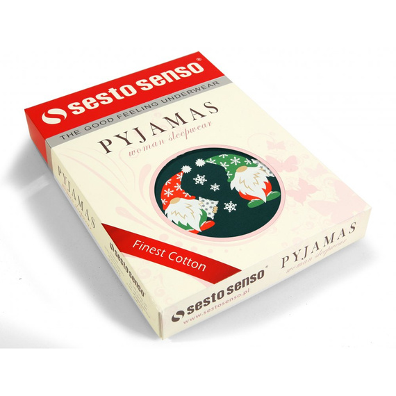 2576 Skrzat Piżama damska świąteczna Sesto Senso zielony