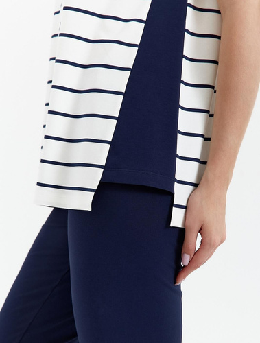 448 Piżama damska Cana - ecru - granatowy