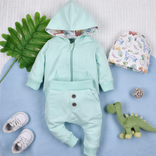 ABN-5574 Dino Explorer Dziecięce spodnie dresowe Nini – bawełna organiczna, wygodny pas