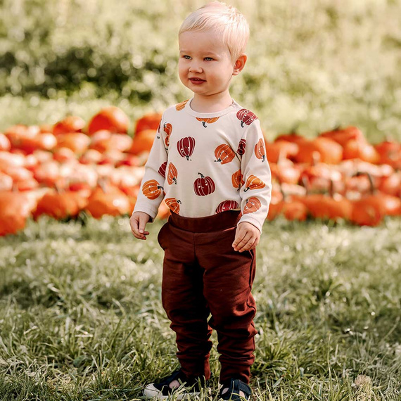 Body niemowlęce Halloween Eevi – ecru, dynie, bawełna