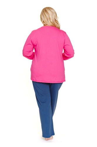 7328 Piżama damska Doctor Nap Peony – bawełniana, plus size, długi rękaw