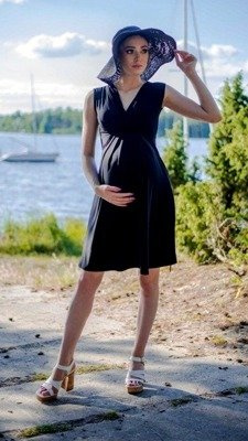 808 Sukienka bez rękawków do karmienia MIRACLE- czarna