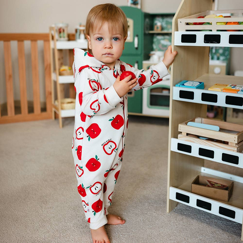 Kombinezon niemowlęcy Snack Time Eevi ecru 100% bawełna bez stópek wygodny
