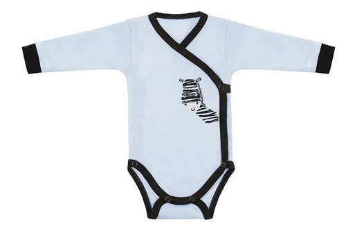 Komplet Body długi rękaw + Półśpioch "Zebra" Terjan - niebieski