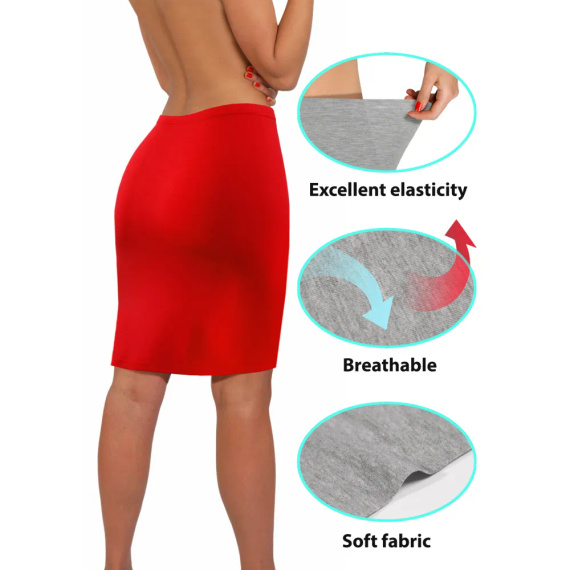 Spódnica damska gładka Sesto Senso czerwony