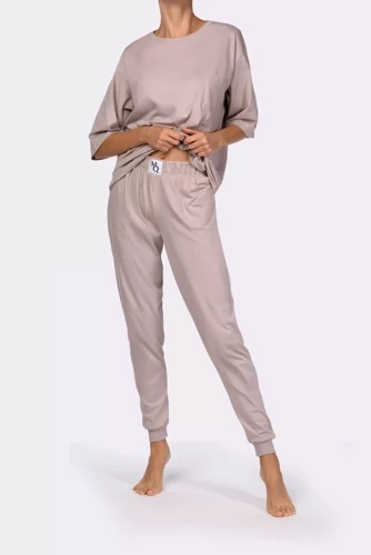 Homie shortsleeve Piżama damska Mona beige