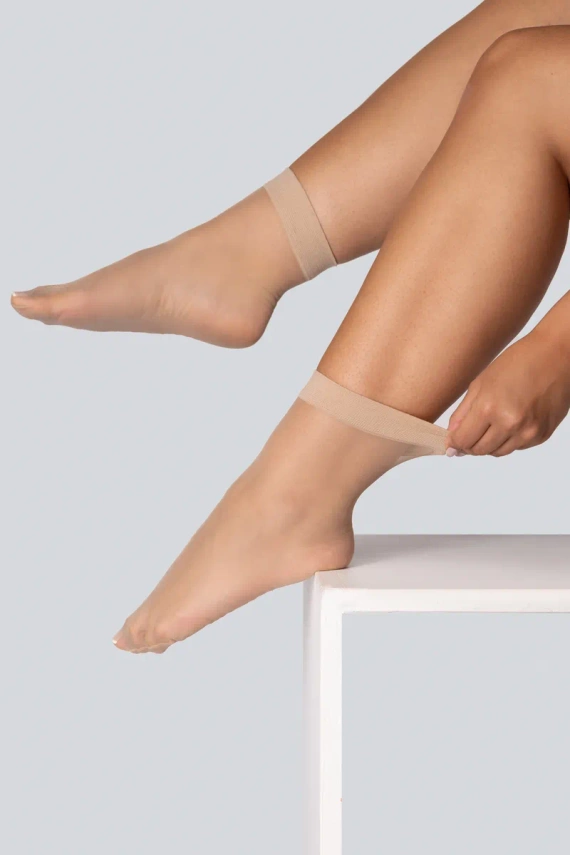 Isabella 15 den Skarpetki damskie 2-pack Mona alabaster