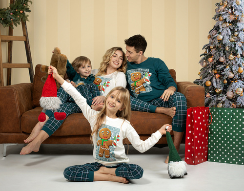 115/234 Cookie Piżama męska świąteczna Cornette - zielony