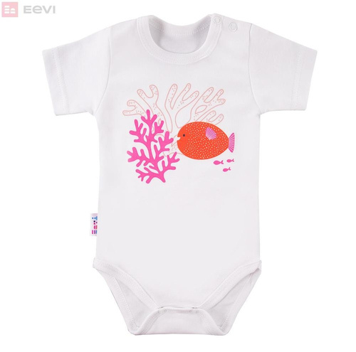 Body krótki rękaw "CORAL REEF" Ewa Klucze - białe